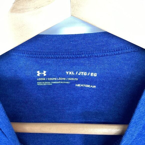 Boys Under Armour Project Rock‎ Iron Paradise" Long Sleeved Tee  blue large - Picture 4 of 6